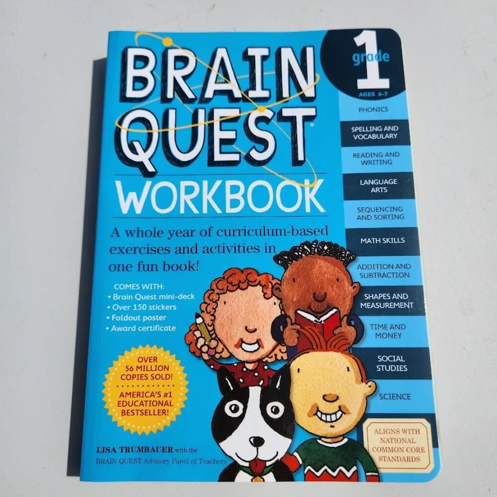 NEW Brain Quest Workbook Grade 1 1st Grade Book Paperback ‏ 320pages Stocking St